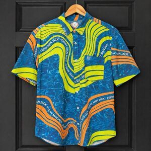 Every Man Jack Cold Plunge Men's M Short Sleeve Button-Up Pockets Graphic Print